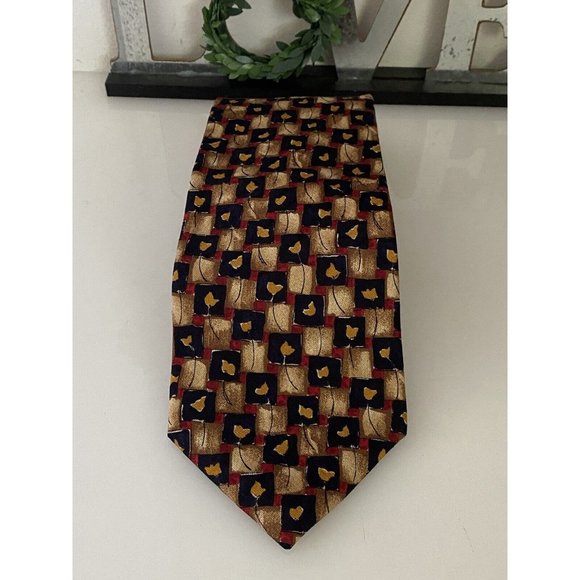 Ermenegildo Zegna Vintage Abstract Floral Tulip‎ Silk Neck Tie Made in Italy EUC - Picture 14 of 16
